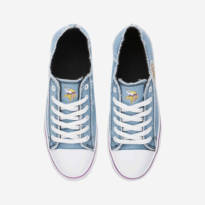 Minnesota Vikings Womens Denim Low Top Canvas Shoes NDD