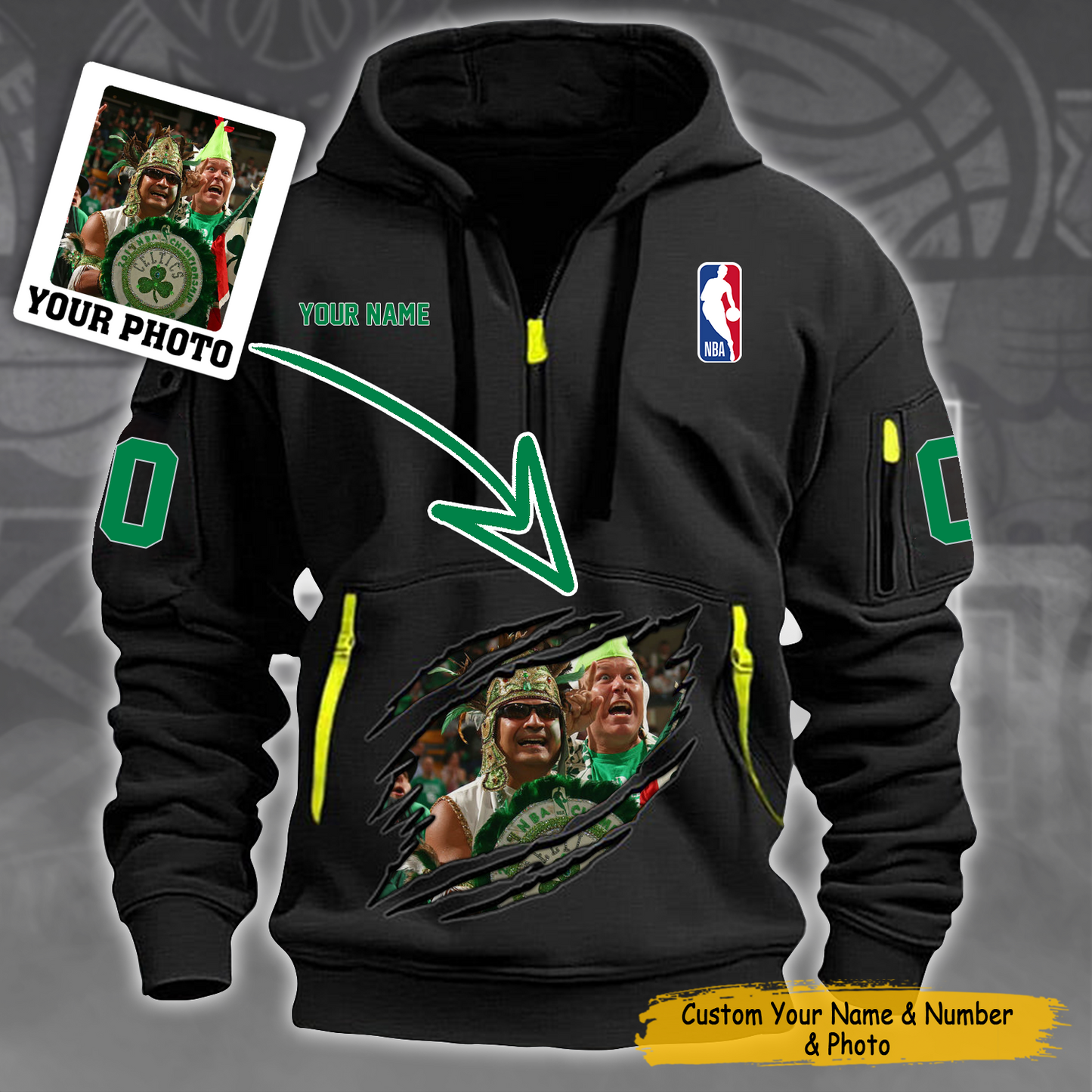 New Personalized Quarter Zip Hoodie