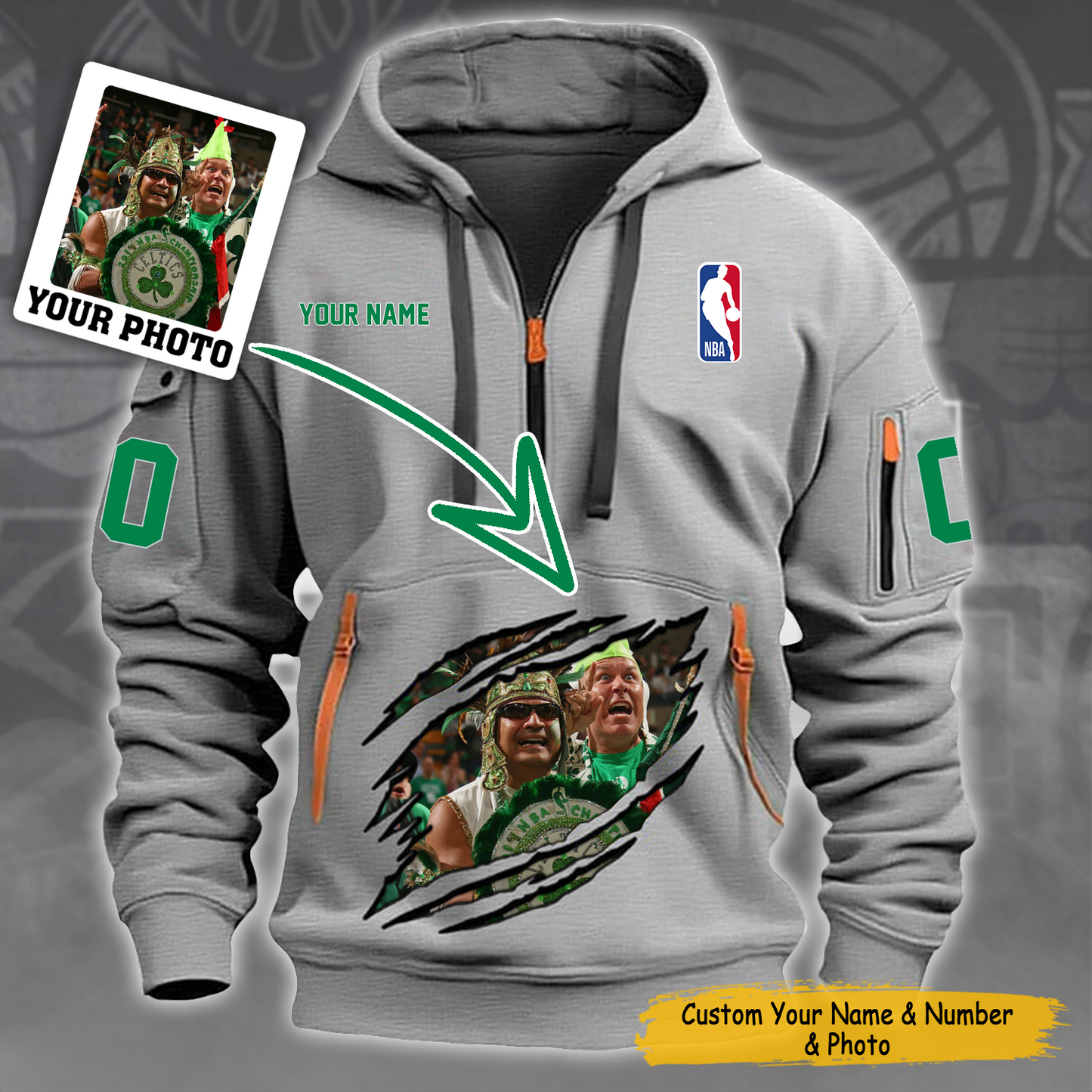 New Personalized Quarter Zip Hoodie