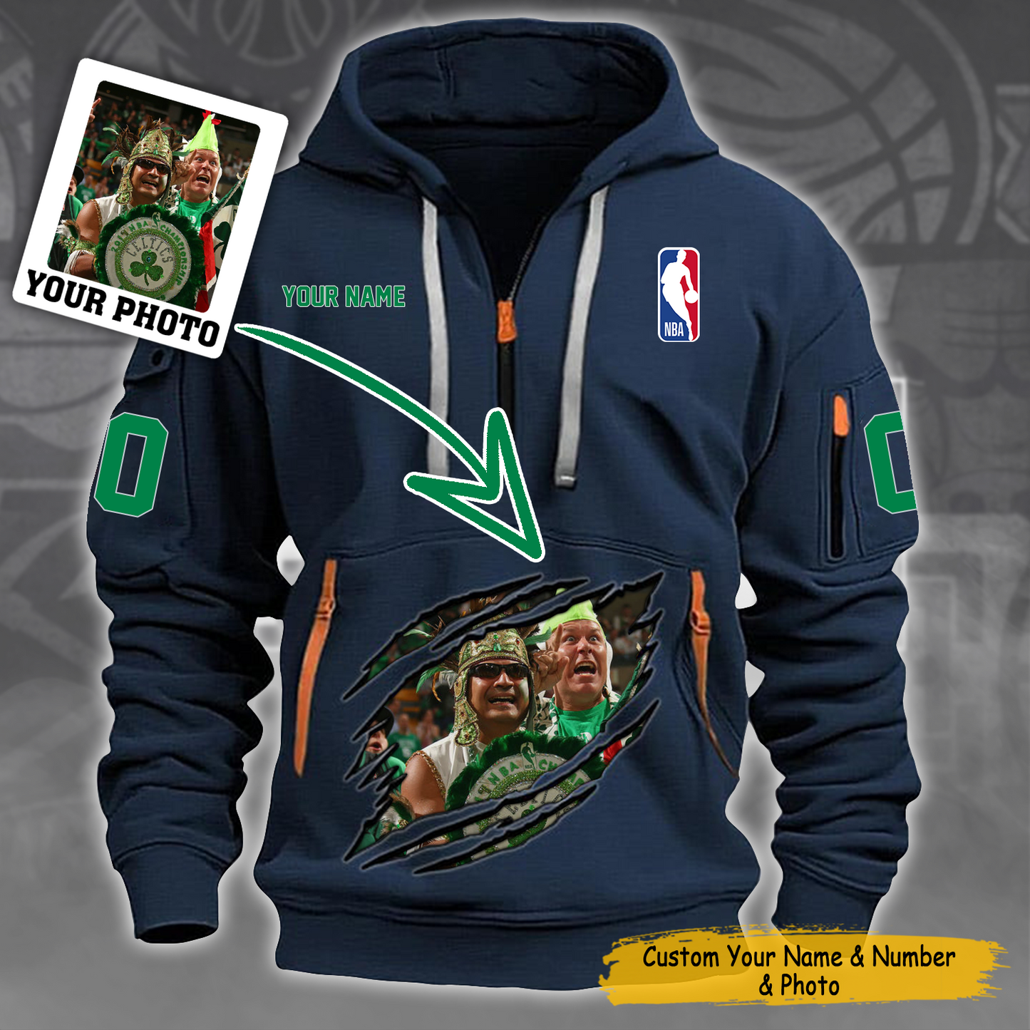 New Personalized Quarter Zip Hoodie