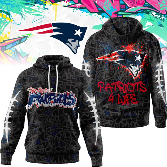 NE Premium NFL Special Graffiti My Team 4 Life Hoodie DatND DVT