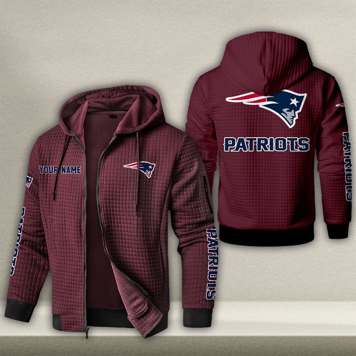 NE x NFL Quilted Zip Hoodie DatND DVT
