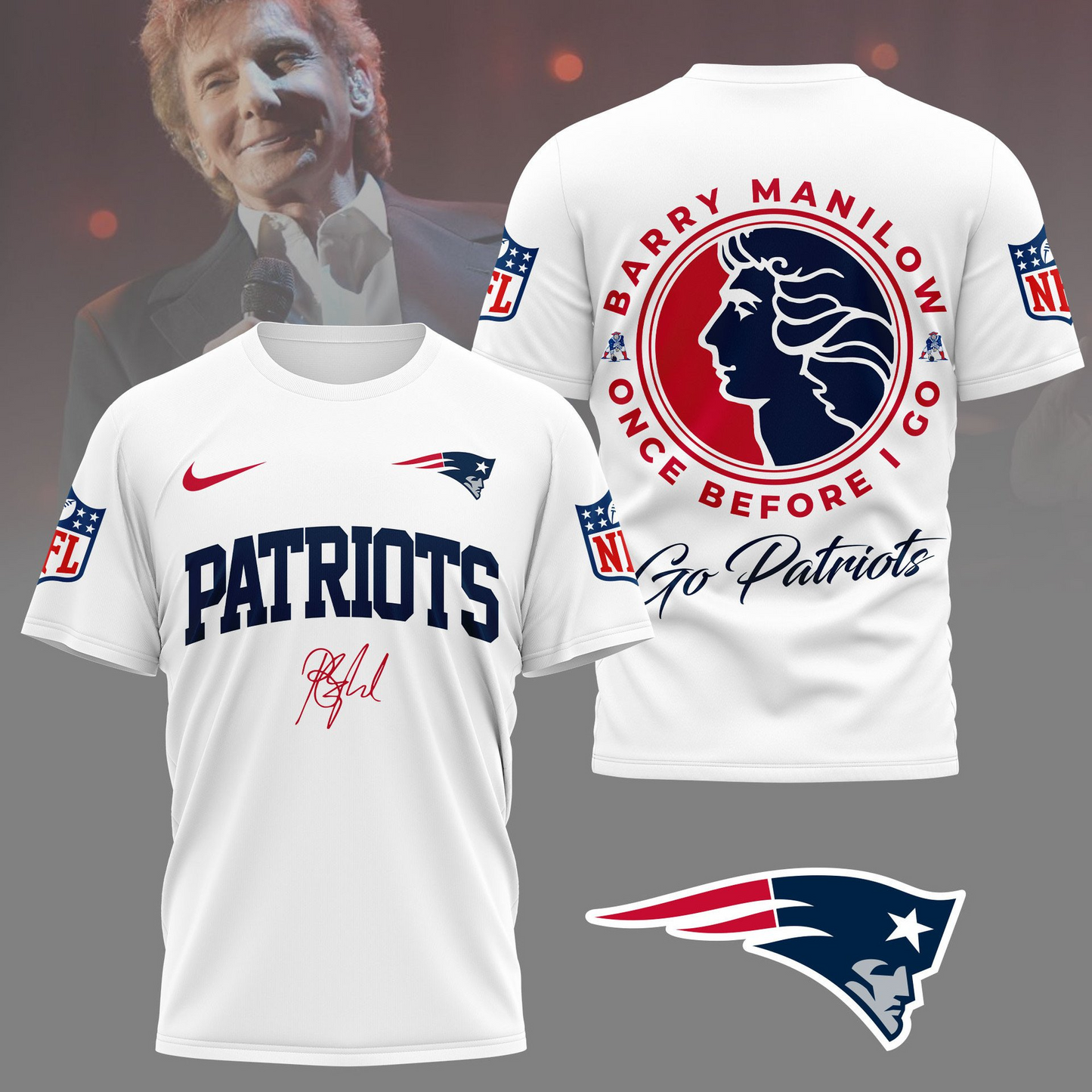 NEP Premium NFL Barry Manilow Fan Shirt DDT CTND