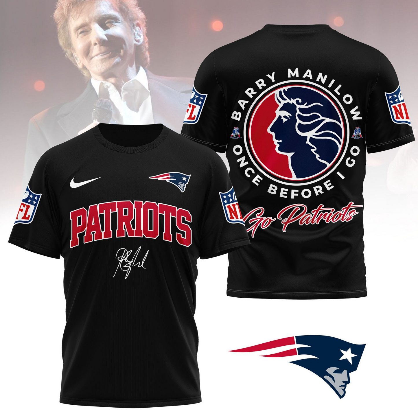 NEP Premium NFL Barry Manilow Fan Shirt DDT CTND