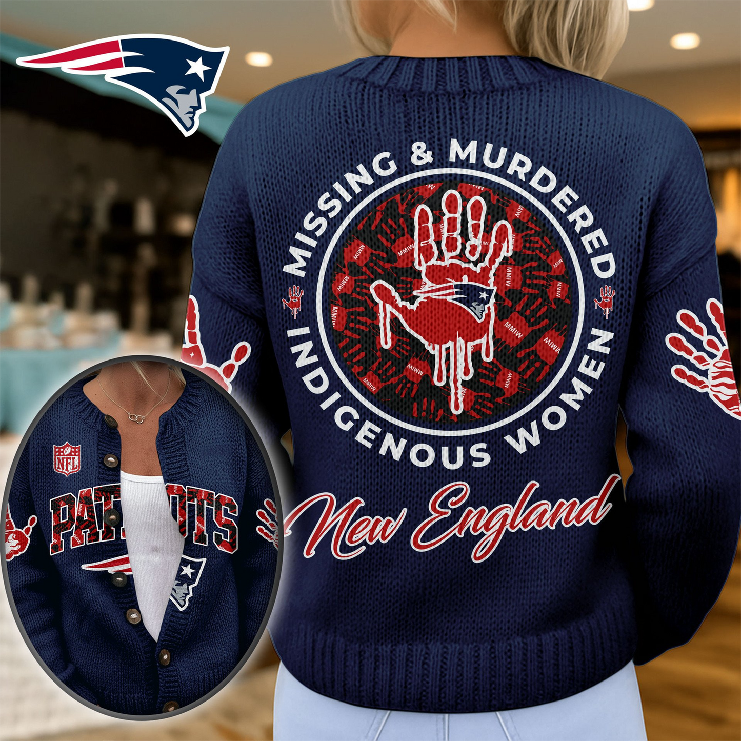 NEP Premium NFL Cozy Knit Cardigan DDT NTL