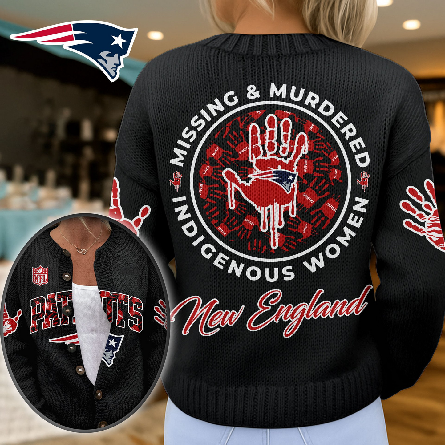 NEP Premium NFL Cozy Knit Cardigan DDT NTL