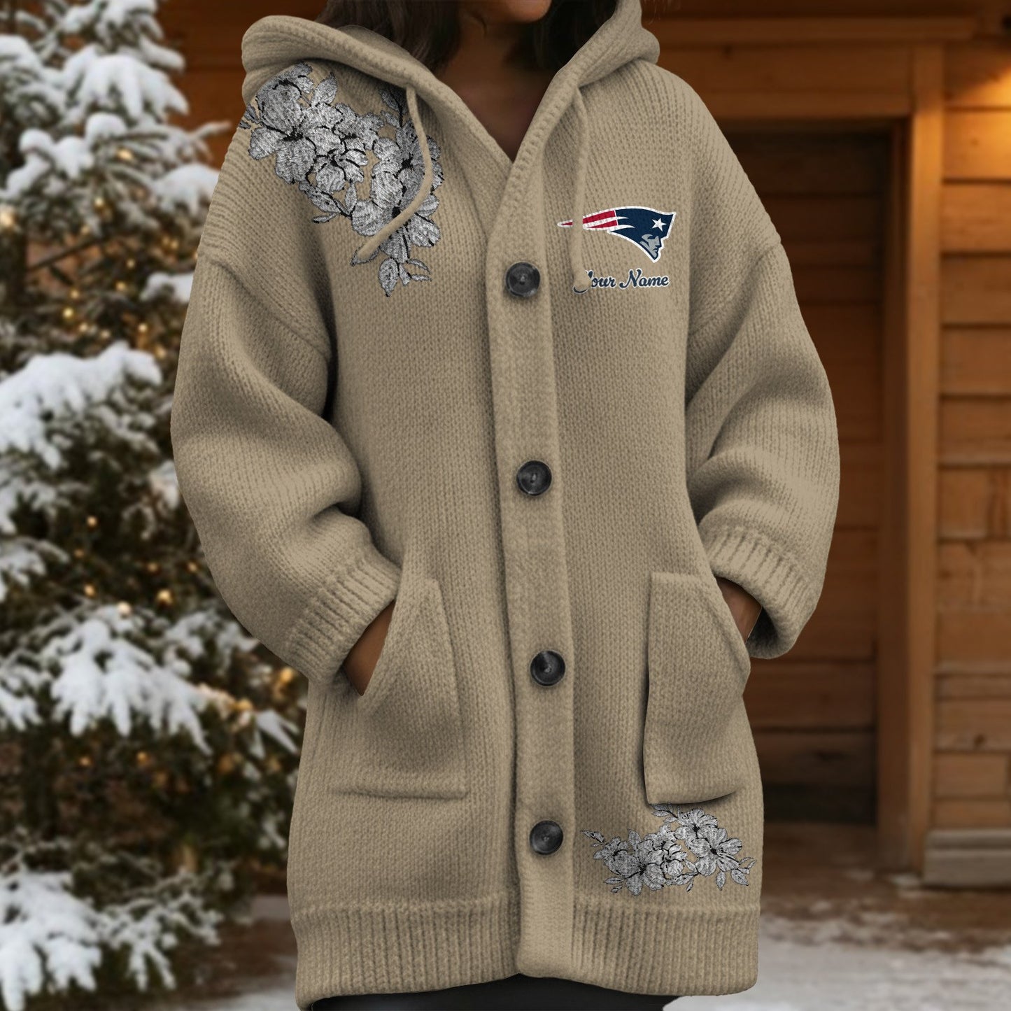 NEP x NFL Women's Casual Knitted Hooded Cardigan DATND TANTD 211125