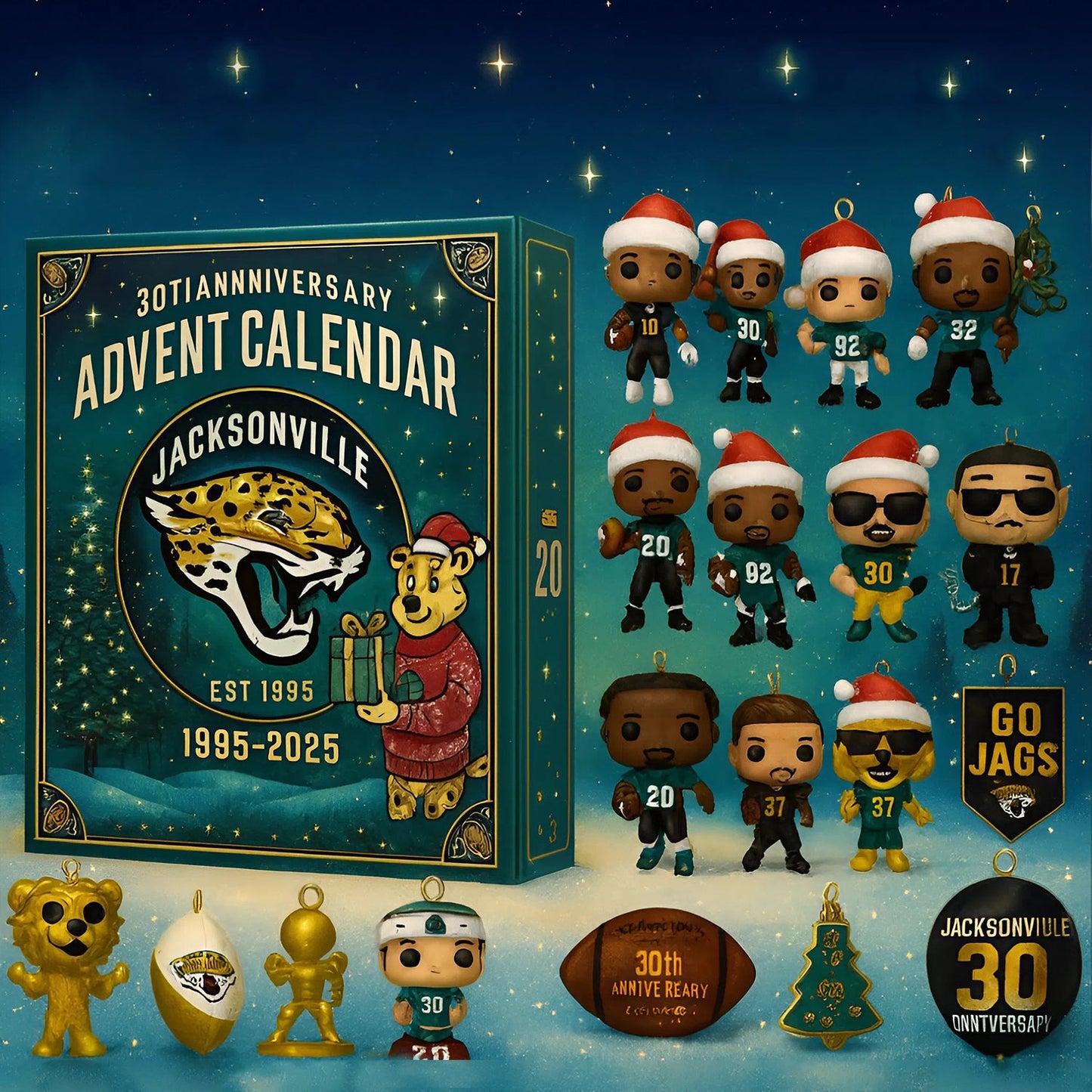 NFL JAC Team Advent Calendar Christmas V1 NAK NHM