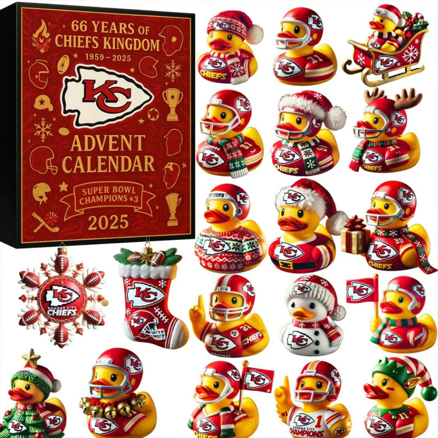 NFL KC Team Advent Calendar Christmas V1 NAK NHM