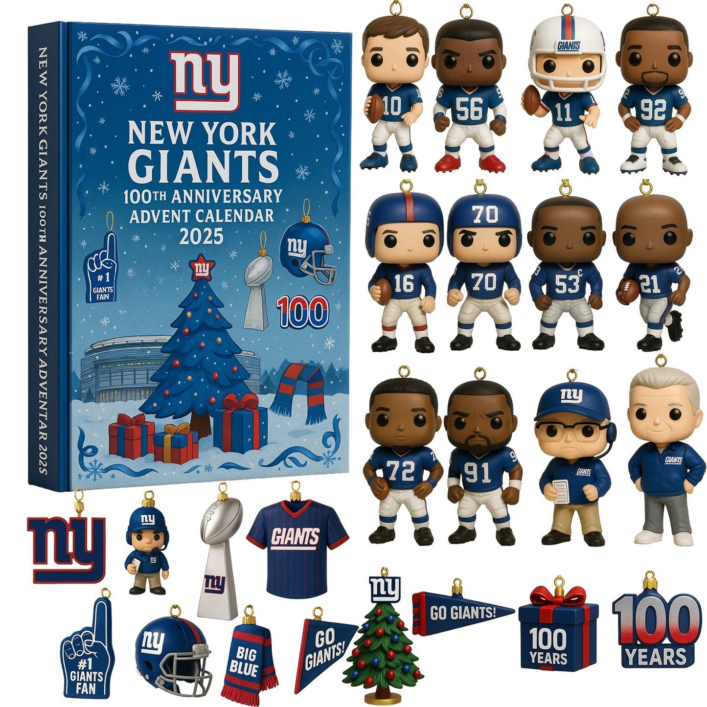 NFL NYG Team Advent Calendar Christmas V1 NAK NHM