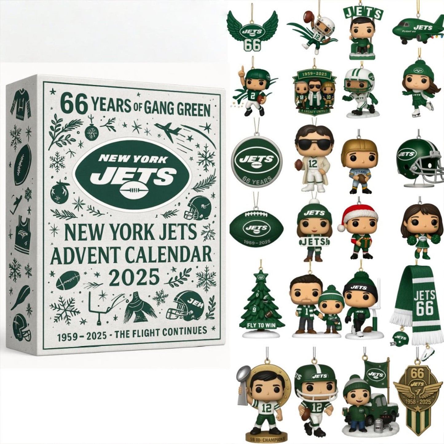 NFL NYJ Team Advent Calendar Christmas V1 NAK NHM
