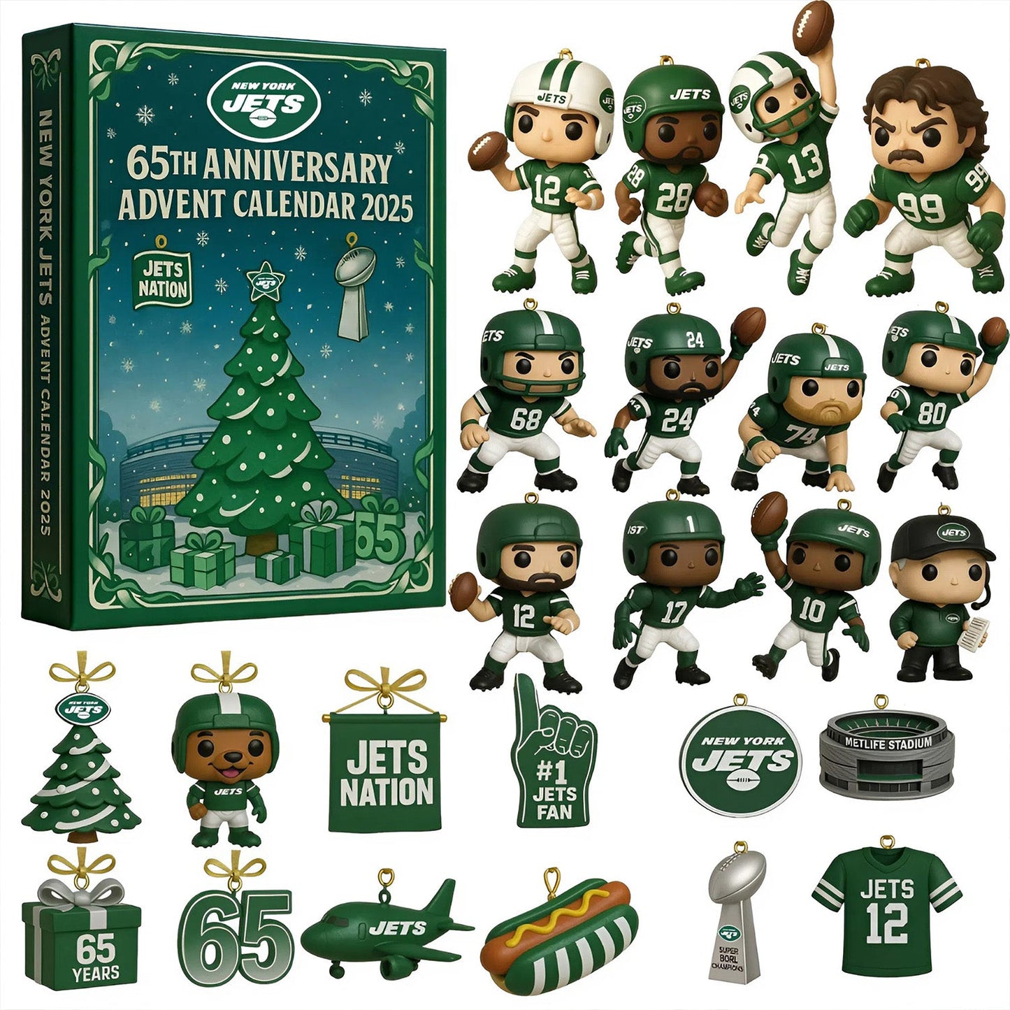 NFL NYJ Team Advent Calendar Christmas V1 NAK NHM