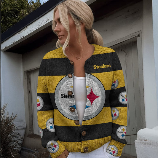 NFL x PIT Women's Cardigan Sweater HLP