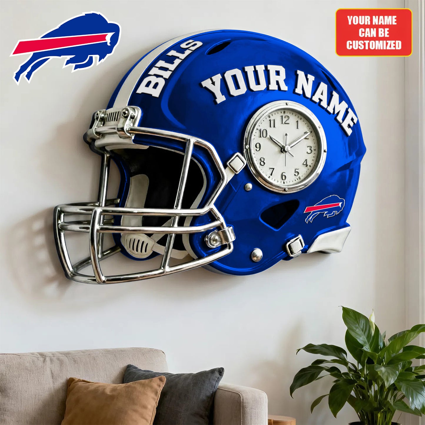 NFL BB Personalized American football helmet sculpture clock 08112025 V1 NAK NHM