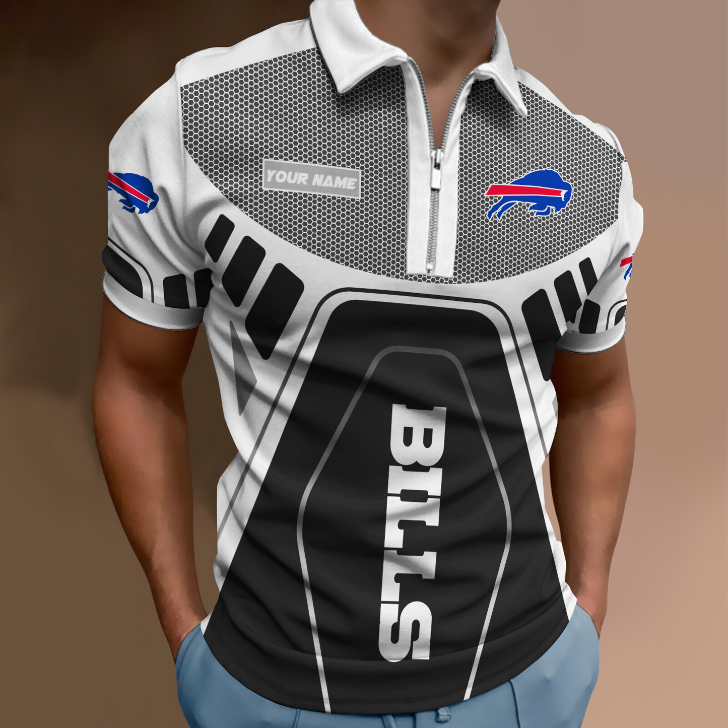 NFL Buffalo Bills Zipper Polo Shirt NDD