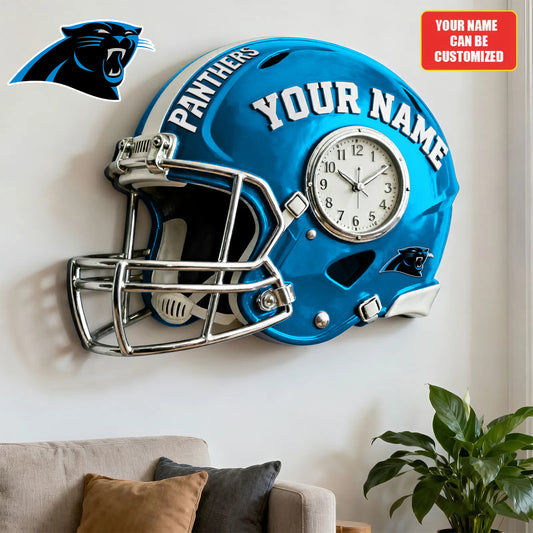 NFL CP Personalized American football helmet sculpture clock 08112025 V1 NAK NHM