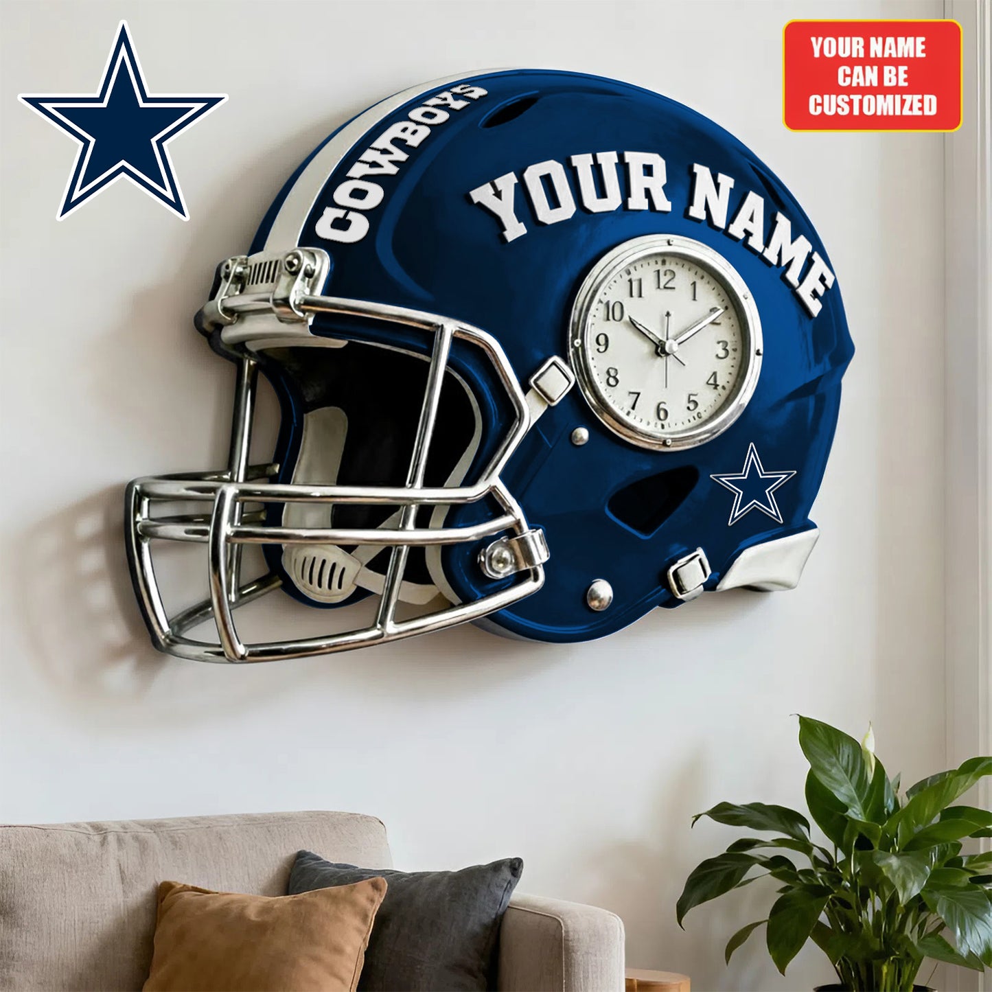 NFL DC Personalized American football helmet sculpture clock 08112025 V1 NAK NHM