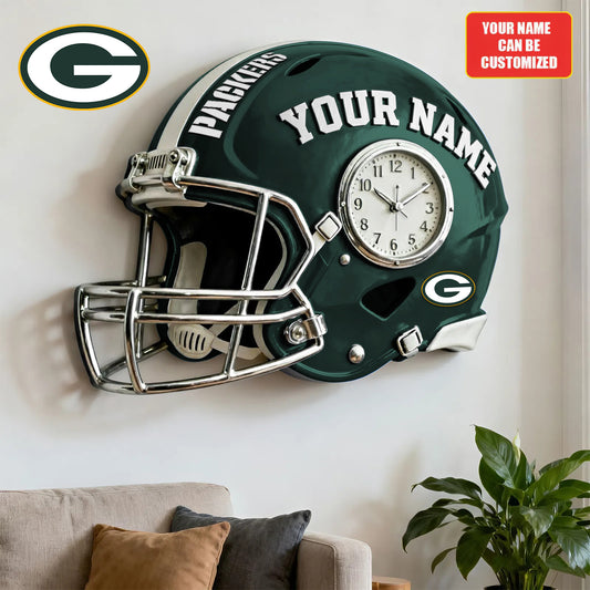 NFL GP Personalized American football helmet sculpture clock 08112025 V1 NAK NHM