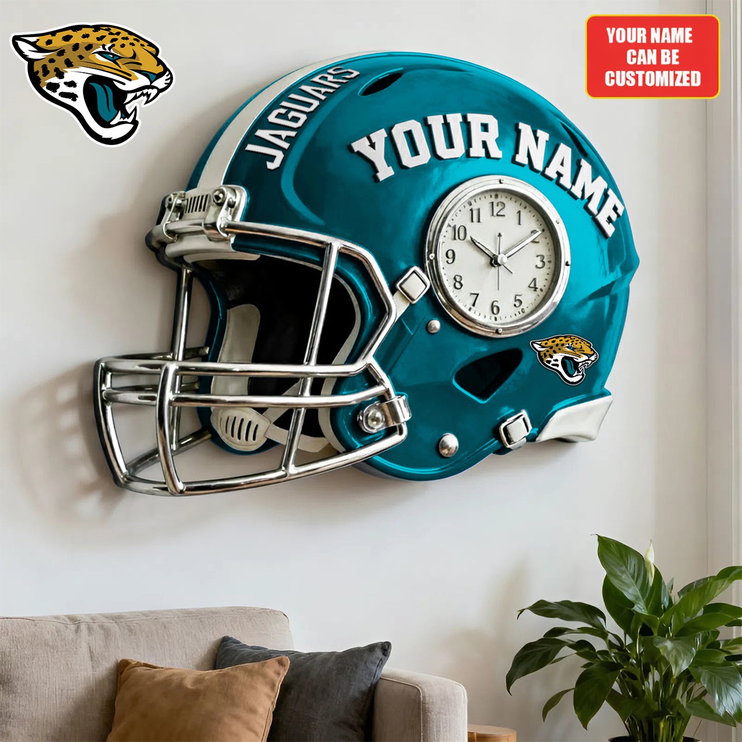 NFL JJ Personalized American football helmet sculpture clock 08112025 V1 NAK NHM
