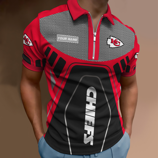 NFL Kansas City Chiefs Zipper Polo Shirt NDD