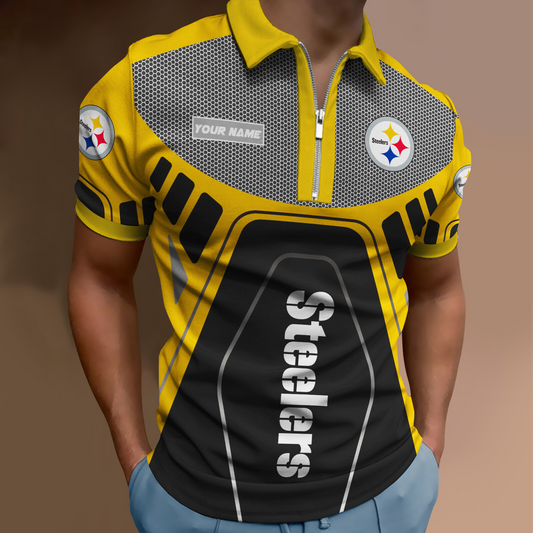 NFL Pittsburgh Steelers Zipper Polo Shirt NDD