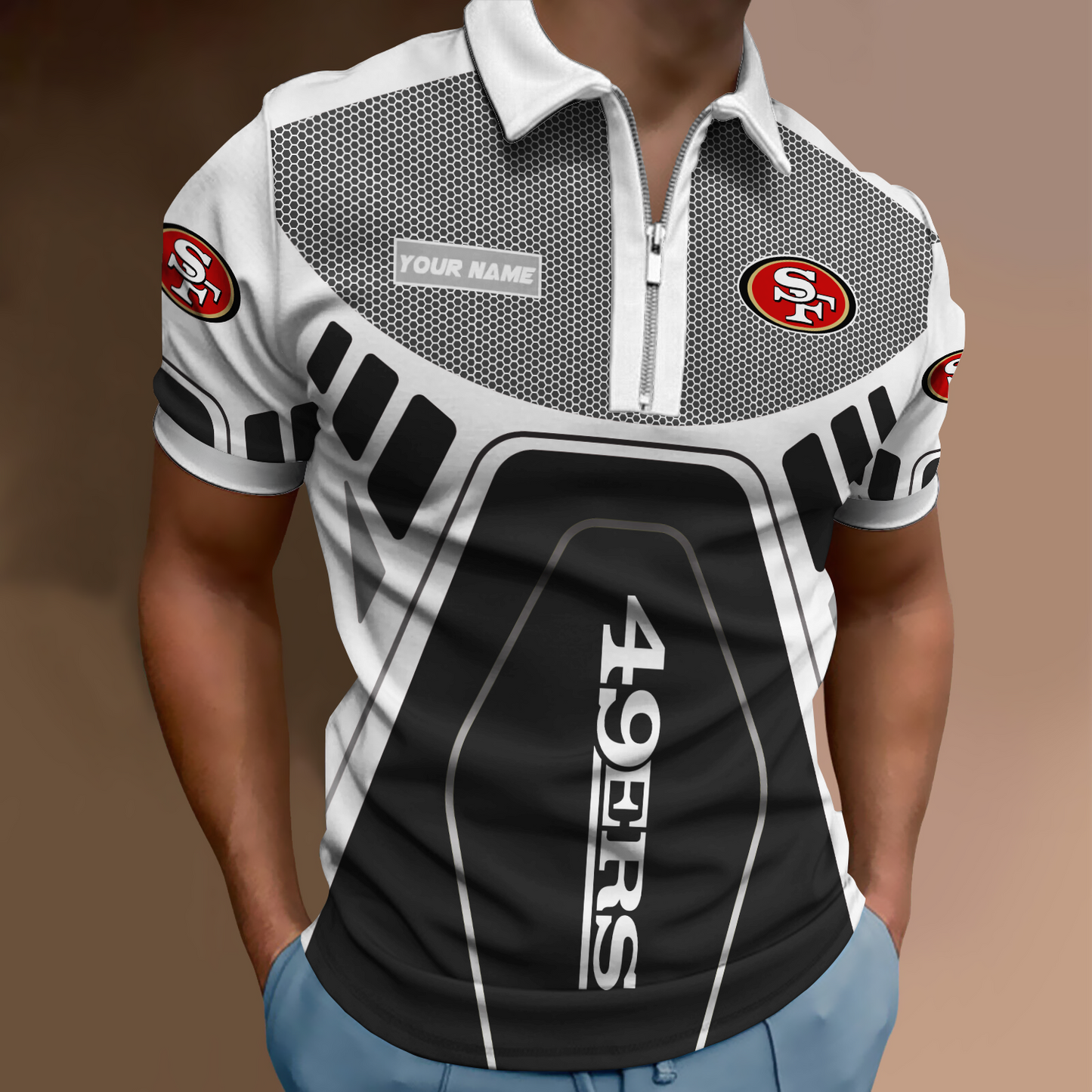 NFL San Francisco 49ers Zipper Polo Shirt NDD