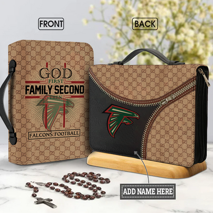 NFL First Family Second Personalized Christian Leather Bible Cover Bag