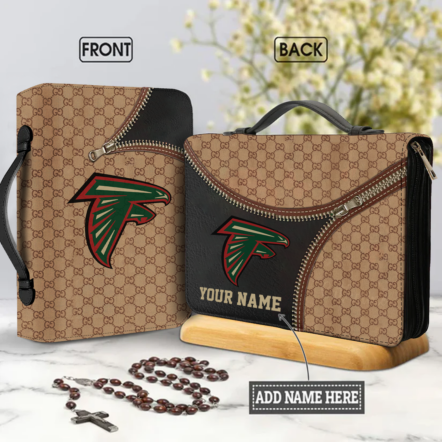 NFL 32 Team Personalized Christian Leather Bible Cover Bag