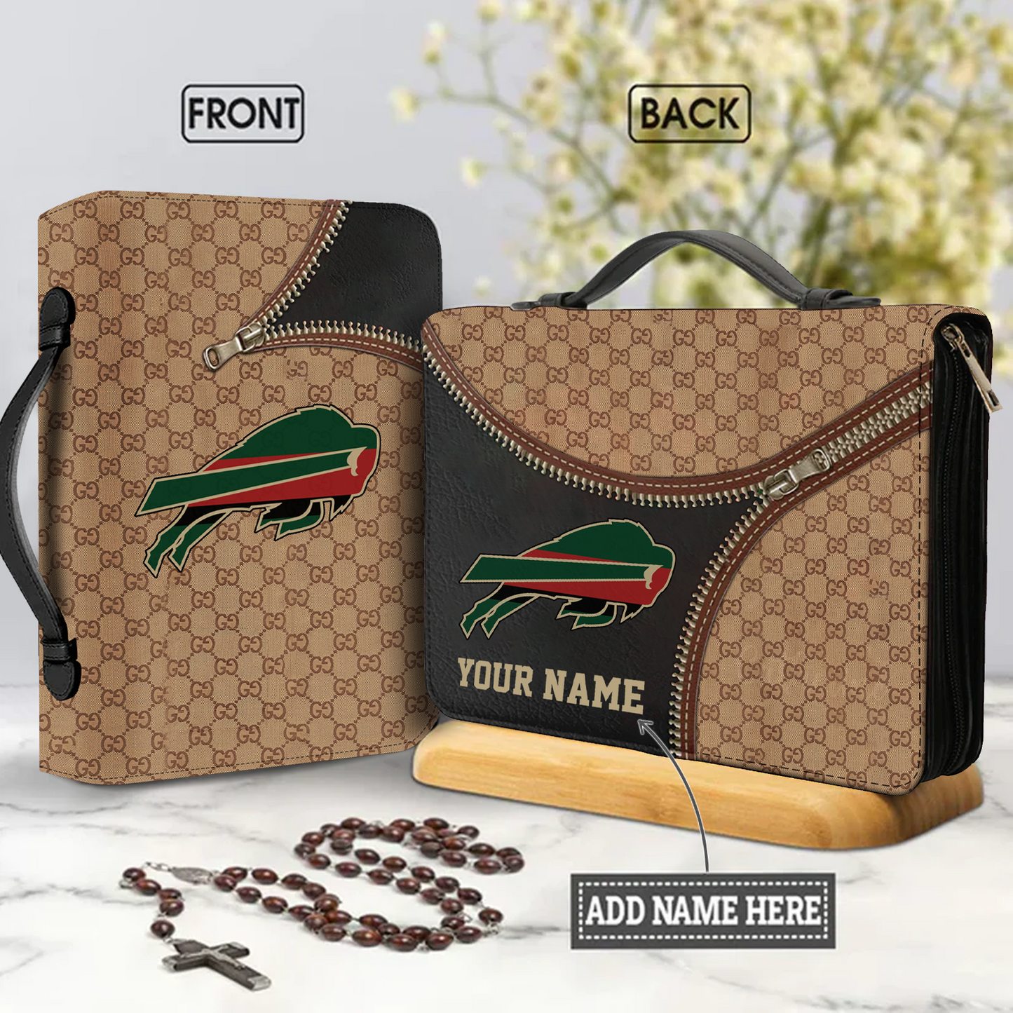 NFL 32 Team Personalized Christian Leather Bible Cover Bag