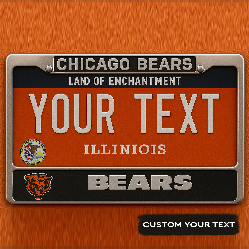 NFL Chicago Bears Hanging Wall License Plate Sign NDD