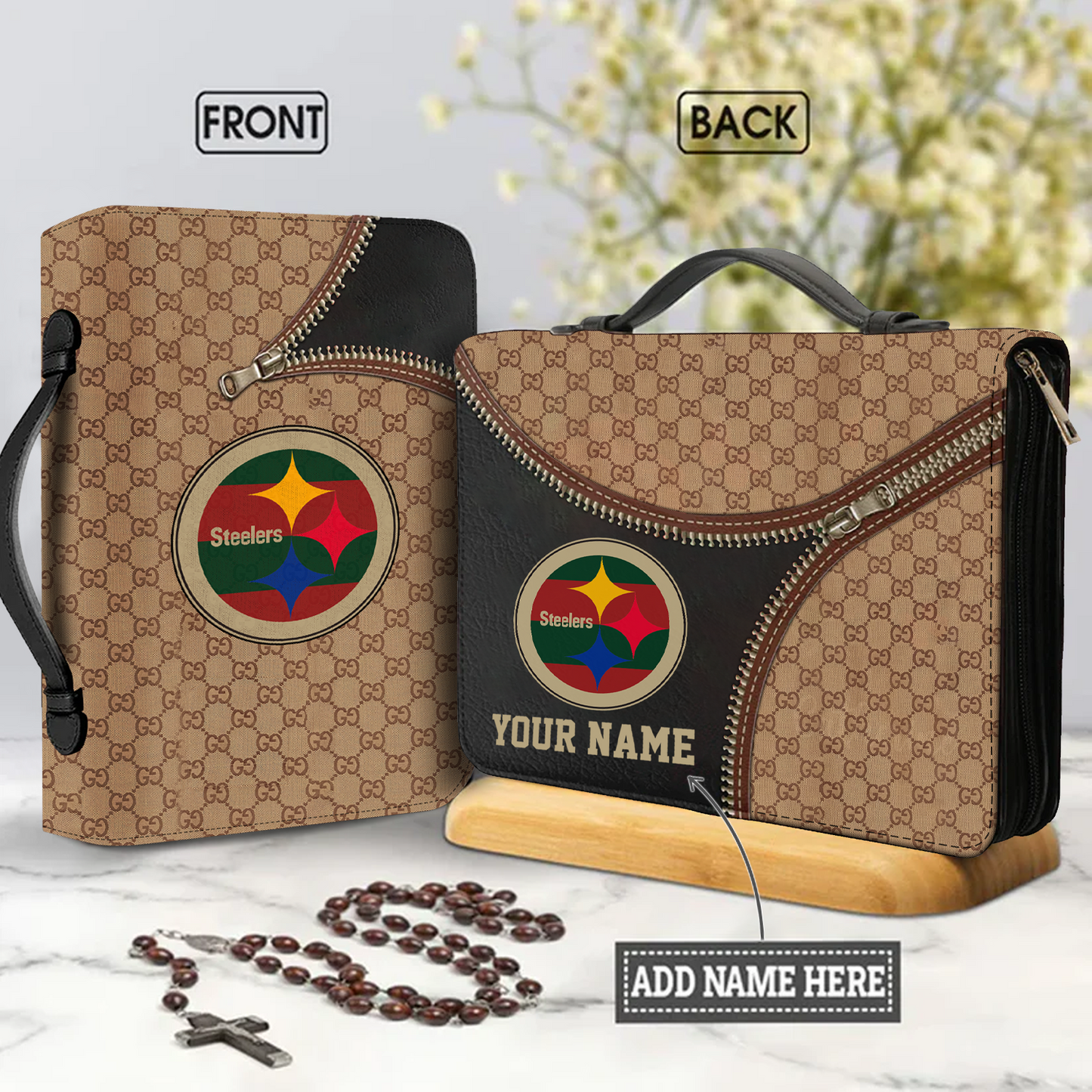 NFL 32 Team Personalized Christian Leather Bible Cover Bag