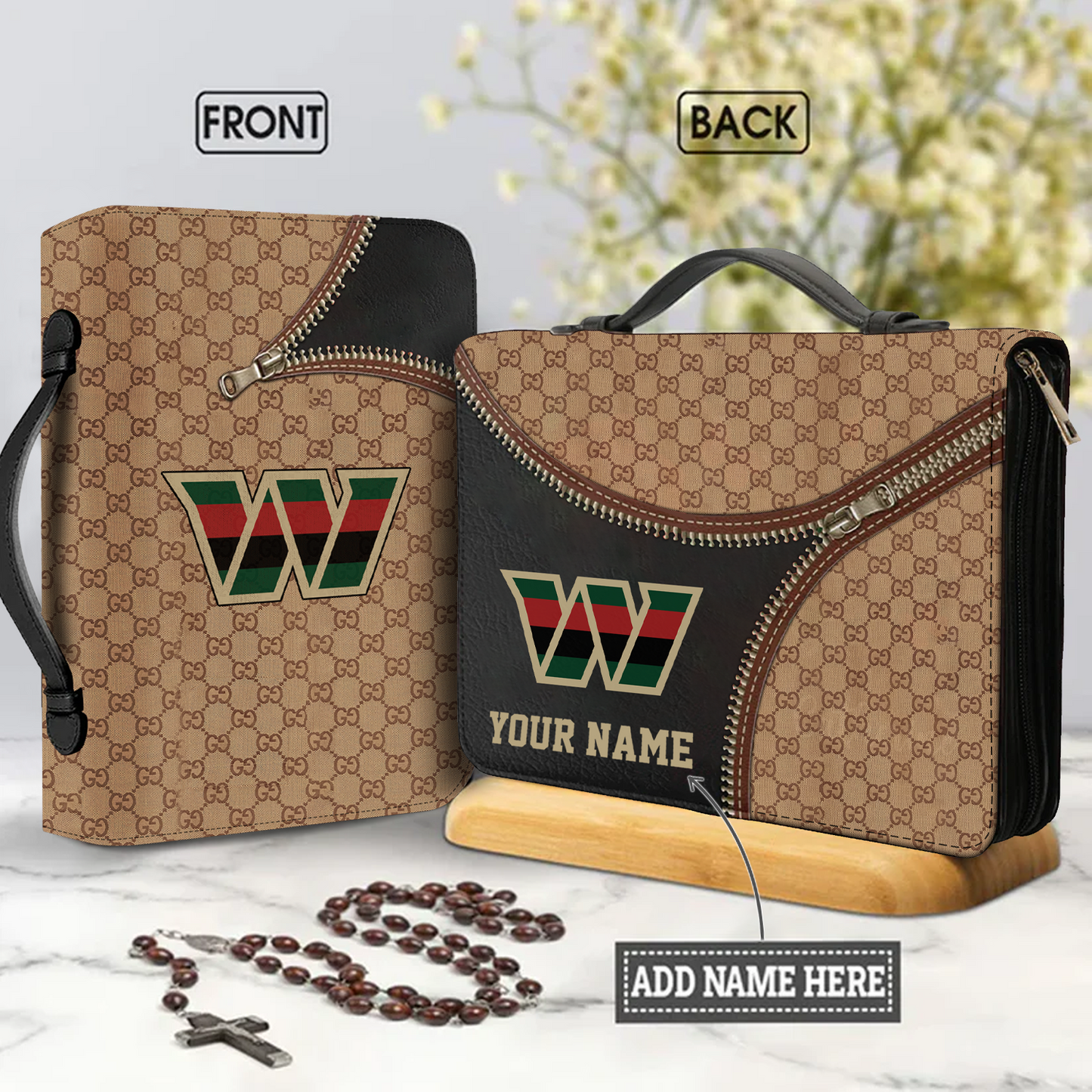 NFL 32 Team Personalized Christian Leather Bible Cover Bag