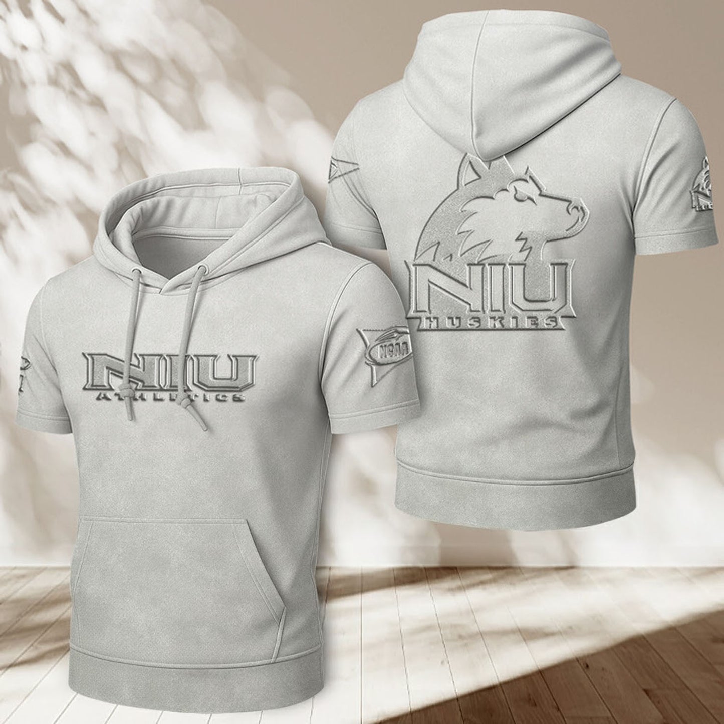 NIU x NCAA Half Sleeve Hoodie T-Shirt DatND ThuongNH
