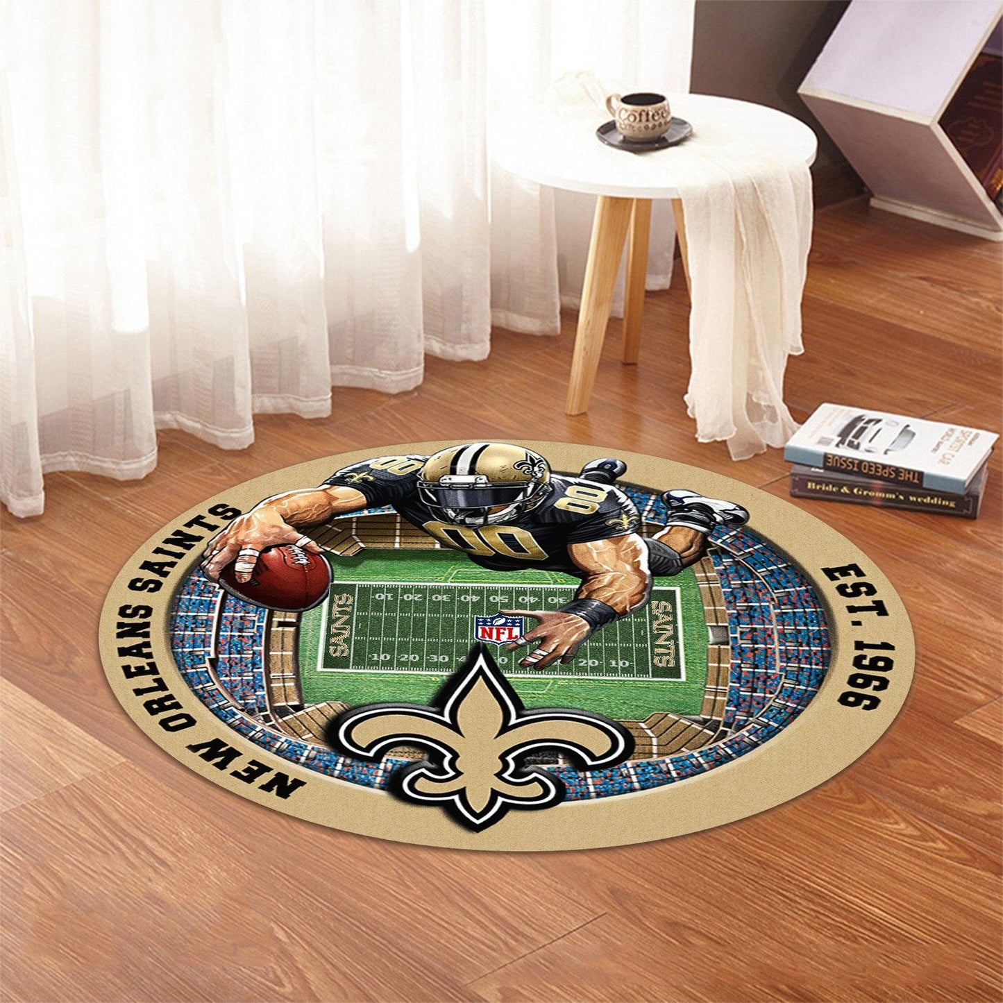 NO x NFL Luxury 3D Round Rug DatND DVT