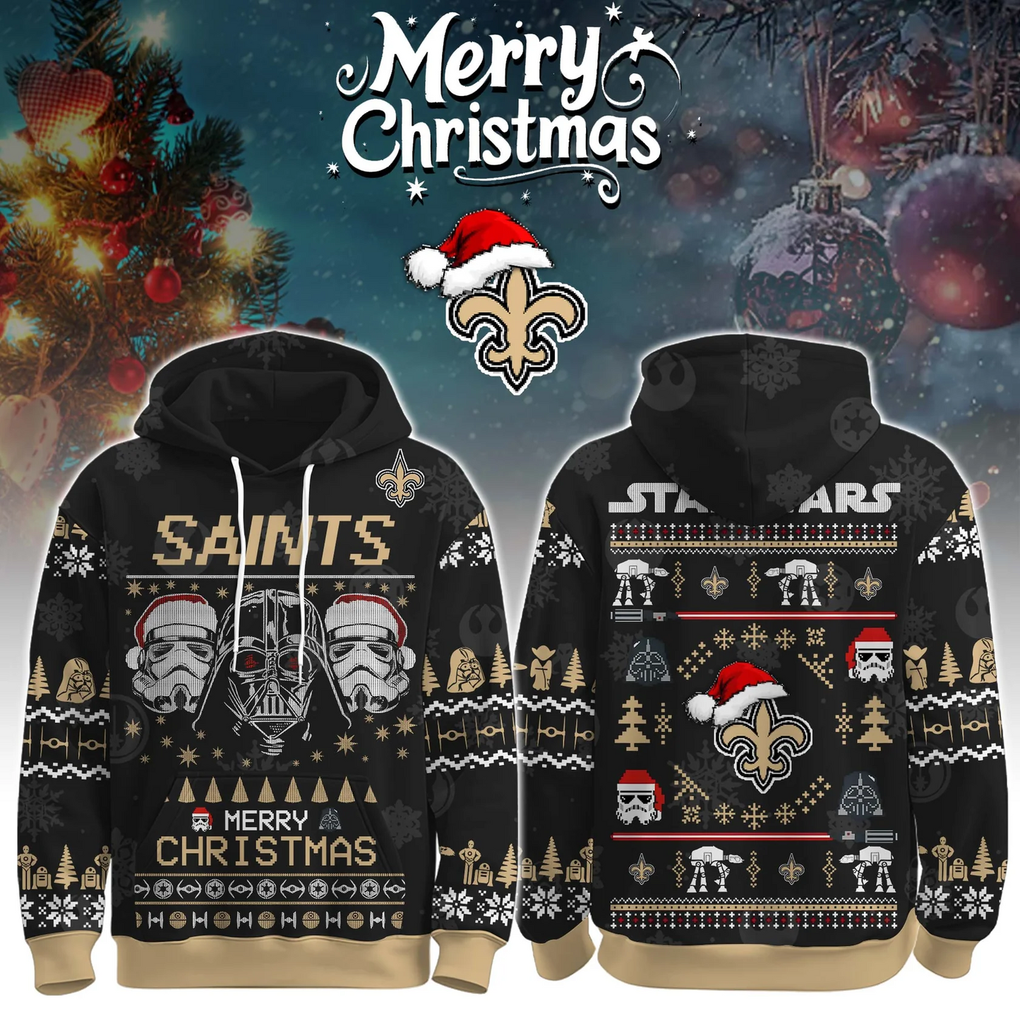 NO x NFL Unisex Merry Christmas The Force Edition Hoodie DATND TANTD