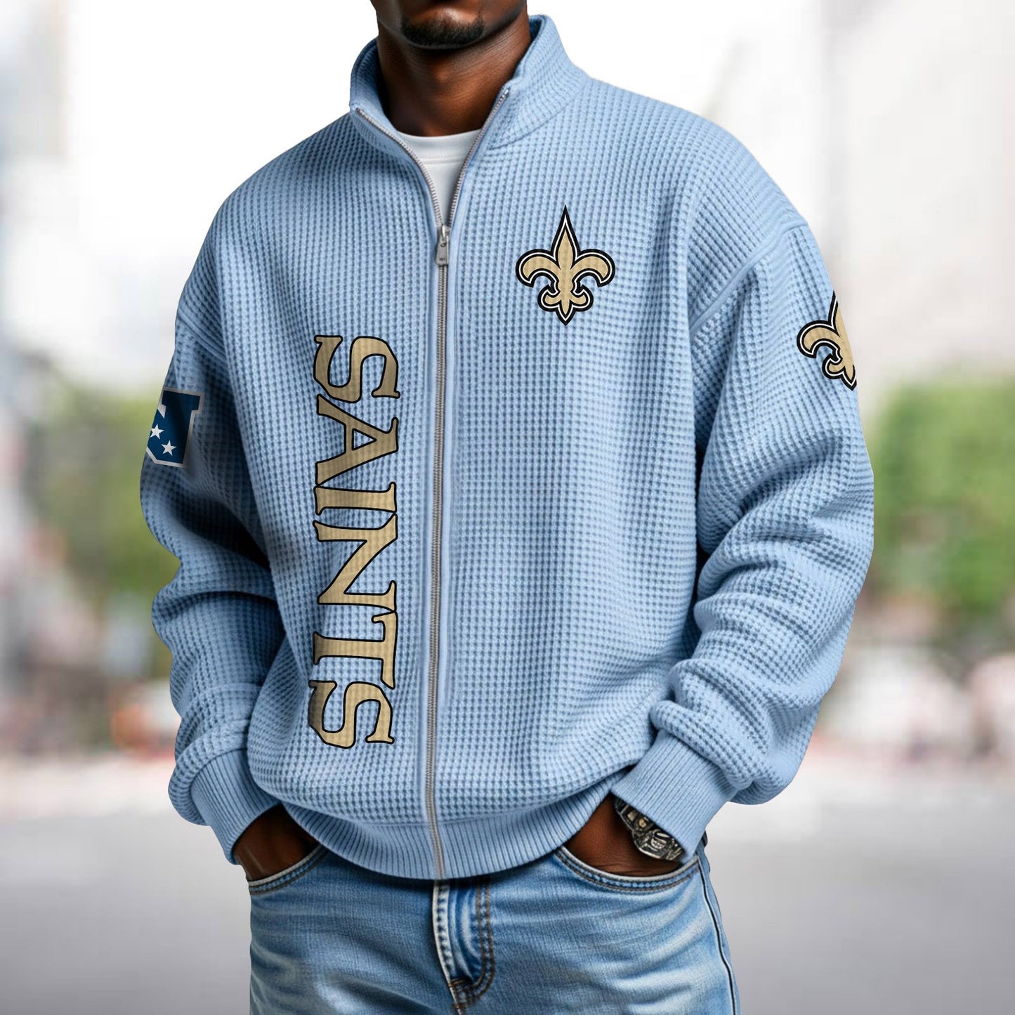 NO x NFL Waffle Zip-Up Sweatshirt DATND TANTD