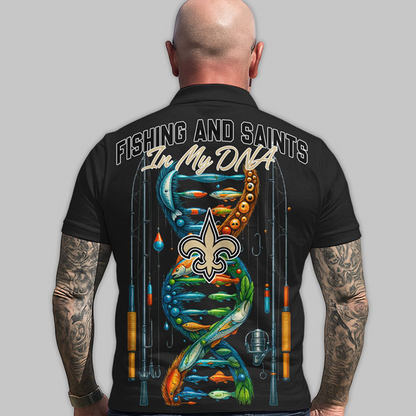 NOS Premium NFL Fishing In My DNA Polo Shirt DDT CTND