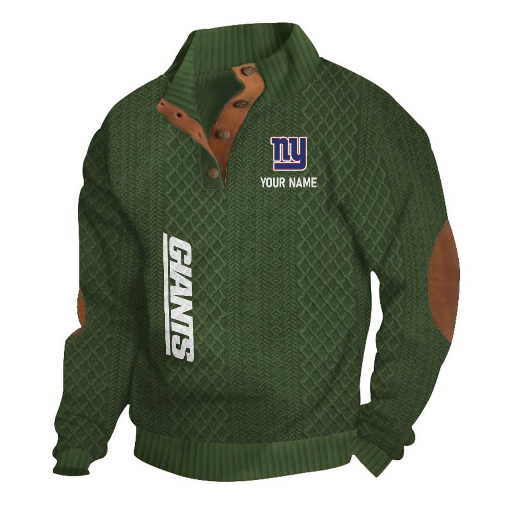 NYG NFL Basic Knitted Stand Collar Sweatshirt DDT CTND