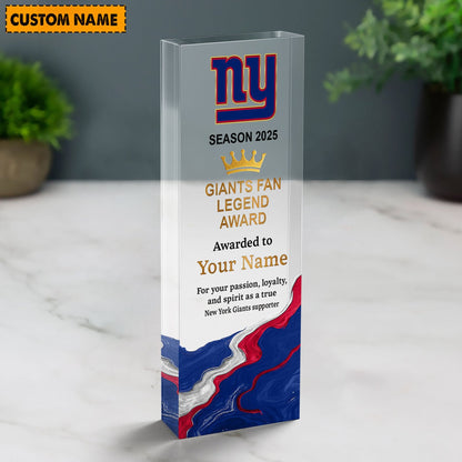 NYG NFL Personalized Acrylic Award Plaque Funny Christmas Gift For Family DDT NTL