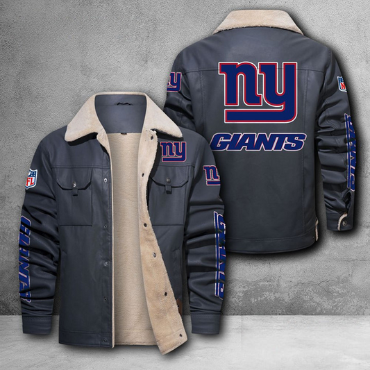 NYG X NFL LEATHER JACKET DATND THUONGNH