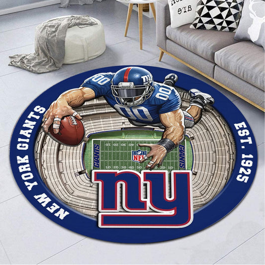 NYG x NFL Luxury 3D Round Rug DatND DVT