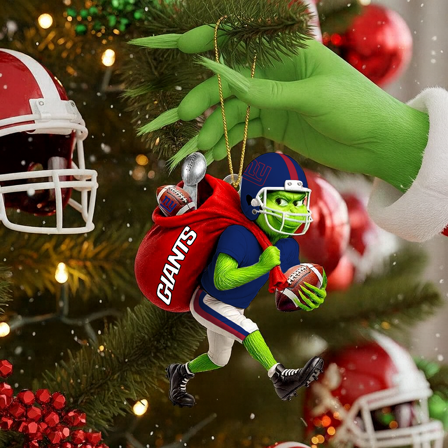 NYG x NFL Personalized Grinch Football Christmas DATND TANTD