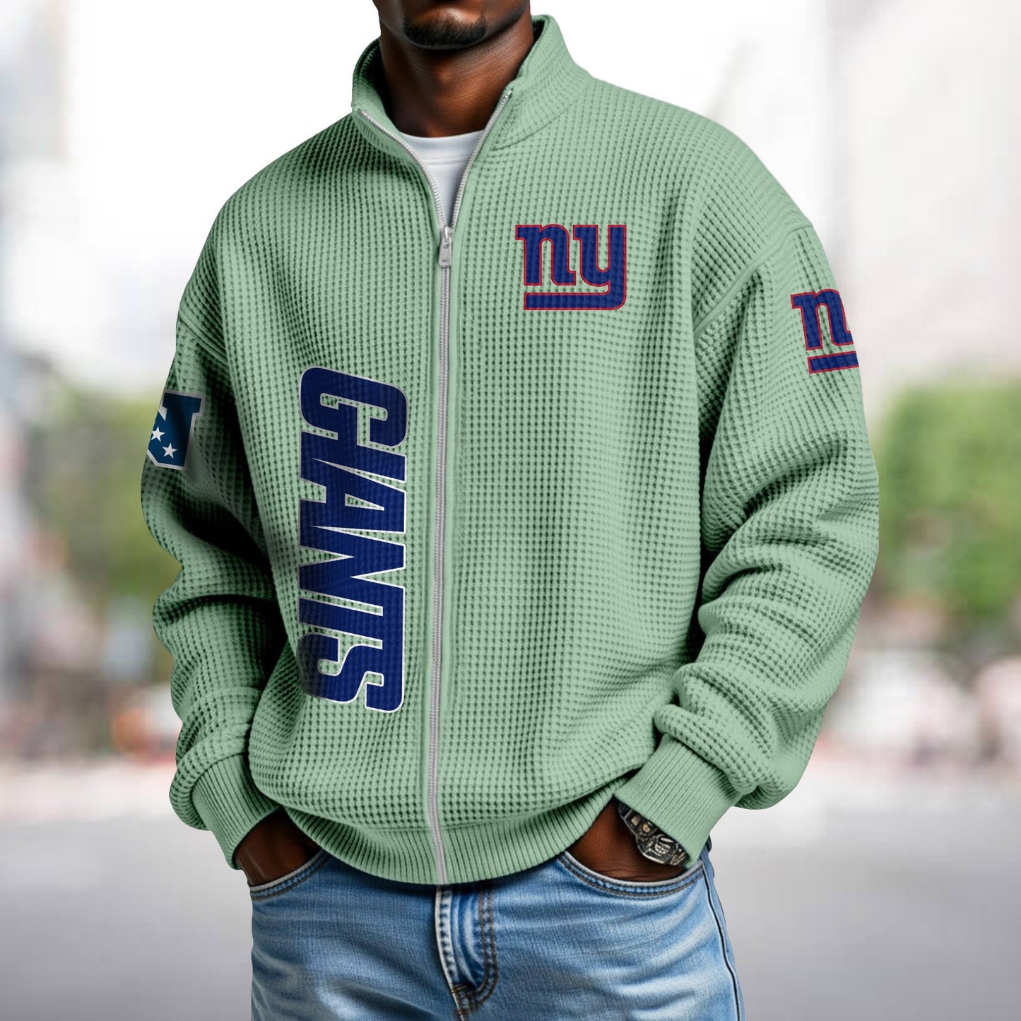 NYG x NFL Waffle Zip-Up Sweatshirt DATND TANTD