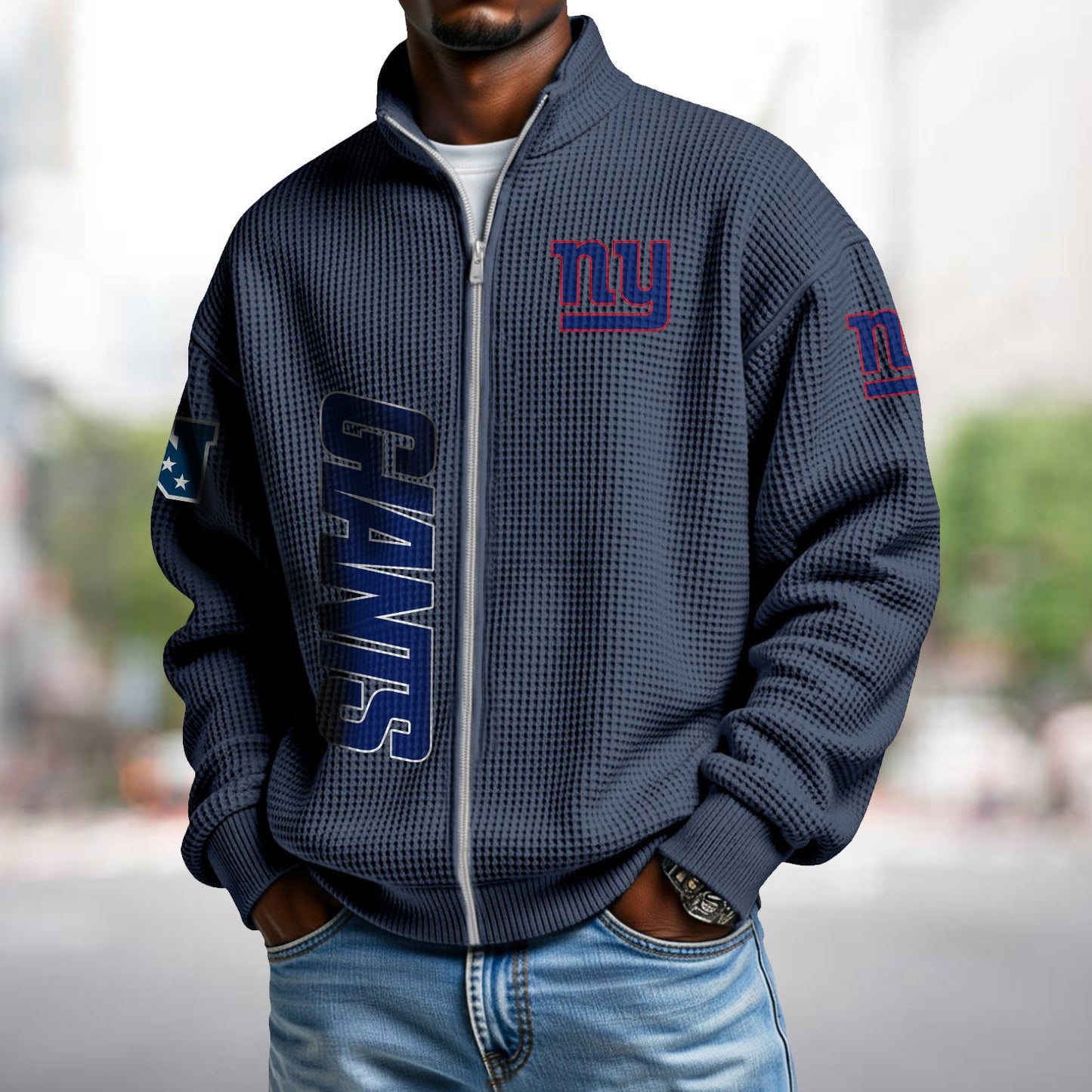 NYG x NFL Waffle Zip-Up Sweatshirt DATND TANTD