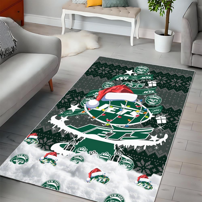 NYJ NFL Chrismas Carpet Rug DDT NTL