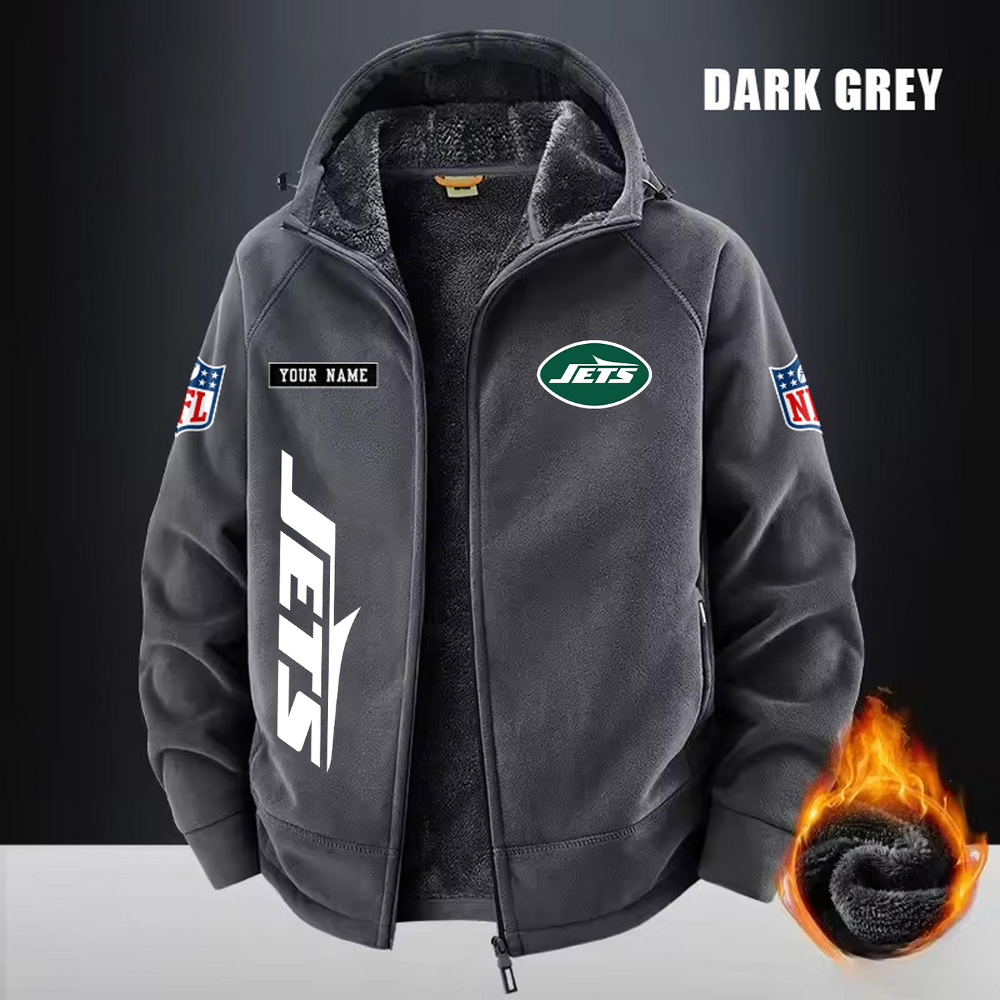 NYJ x NFL 3D Half-zip Hoodie DATND TANTD