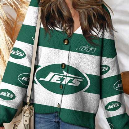 NYJ x NFL Cardigan Sweatshirt With Button  DatND DVT
