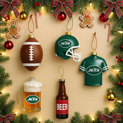 NYJ x NFL Football Combo Set 5 Acrylic Ornament For Home Decor DatND DVT