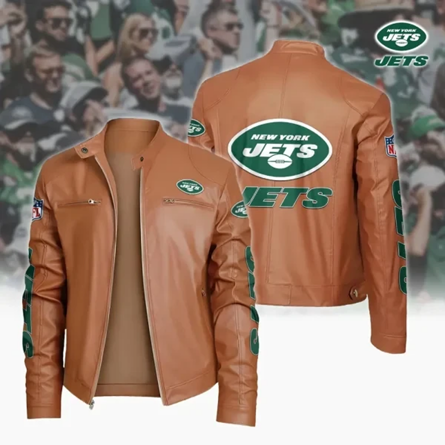 NYJ x NFL Sport Leather Jacket DATND TANTD