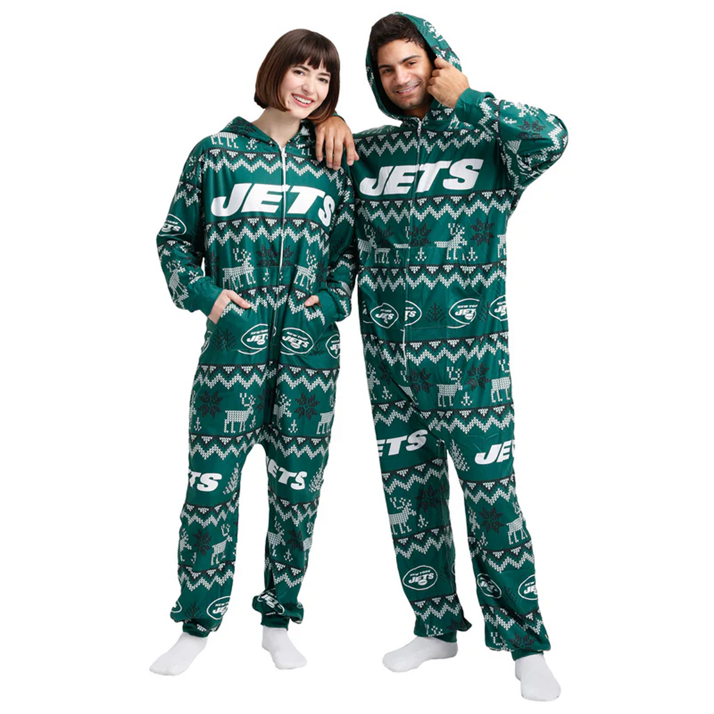 NYJ x NFL Ugly Pattern One Piece Pajamas DATND TANTD